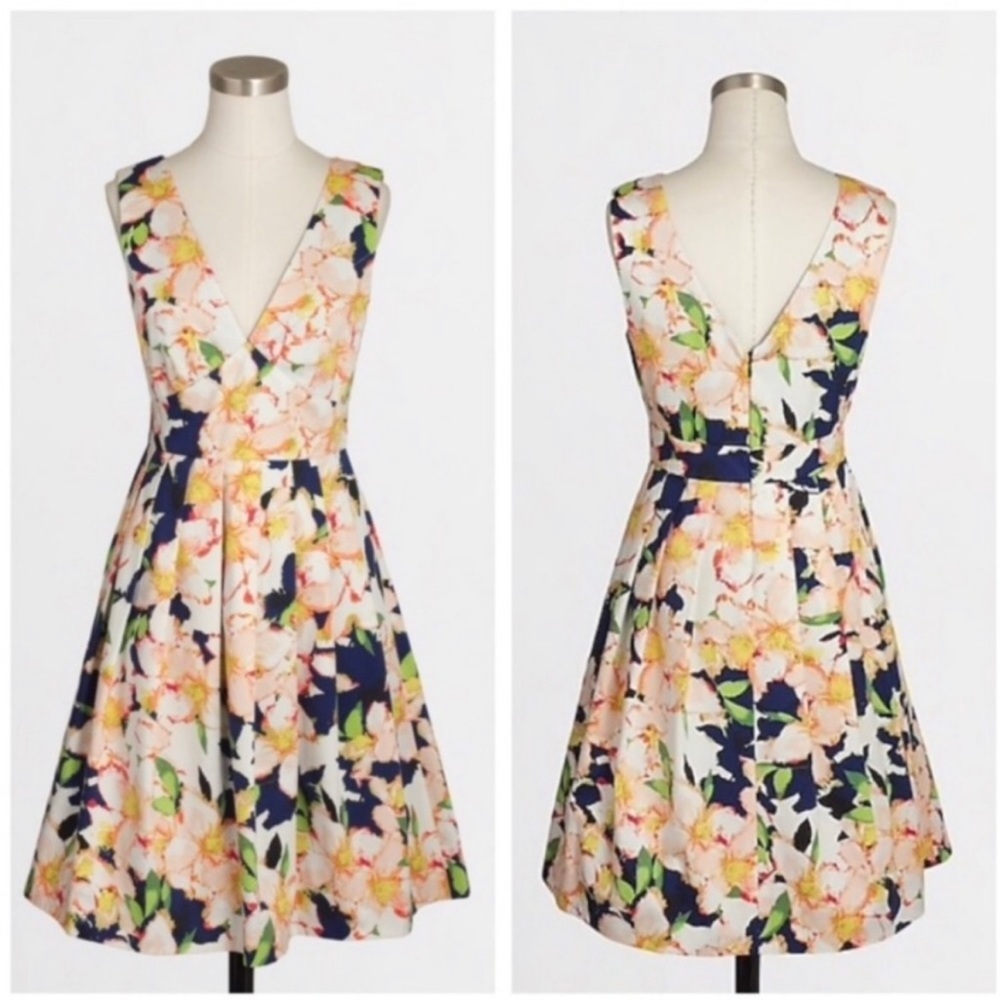 J Crew Floral Dress Fit Flare 12